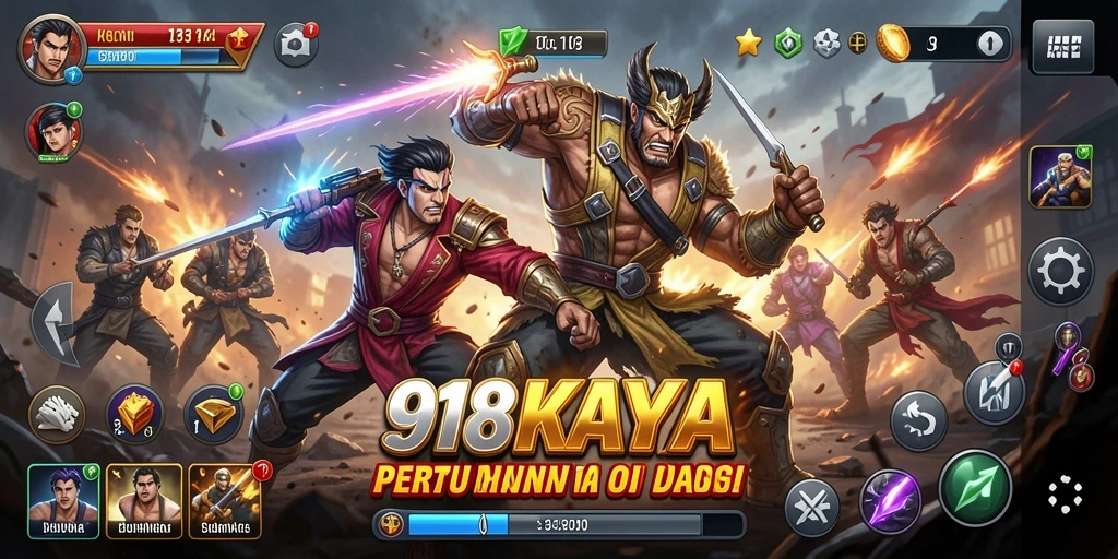 Tangkapan layar dari pertarungan intens di 918KAYA.