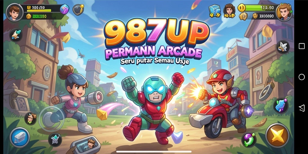 Tampilan gameplay seru dari 987UP yang menampilkan aksi Arcade.