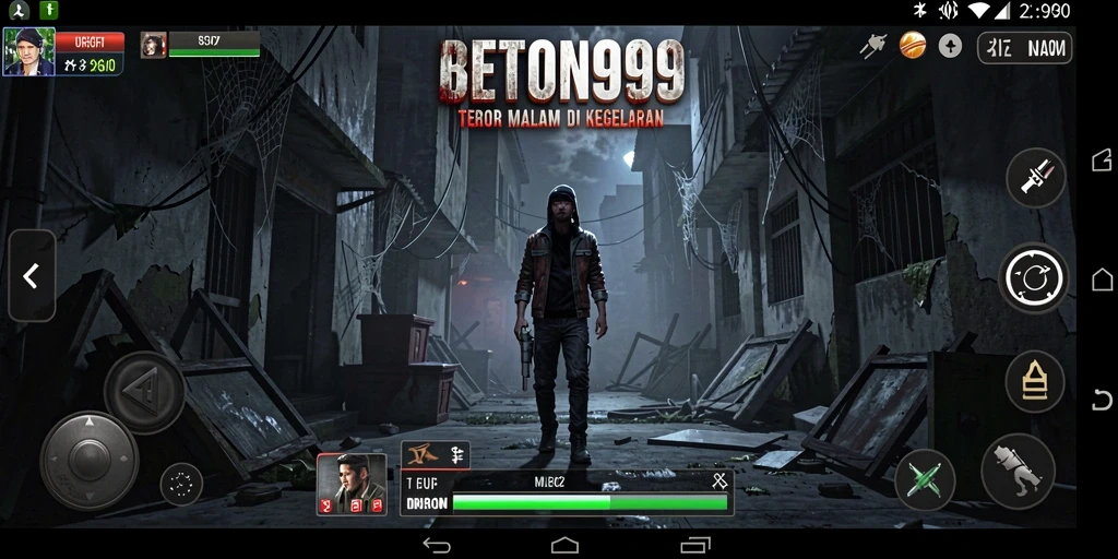 Tampilan gameplay BETON999 yang menegangkan dan mencekam.