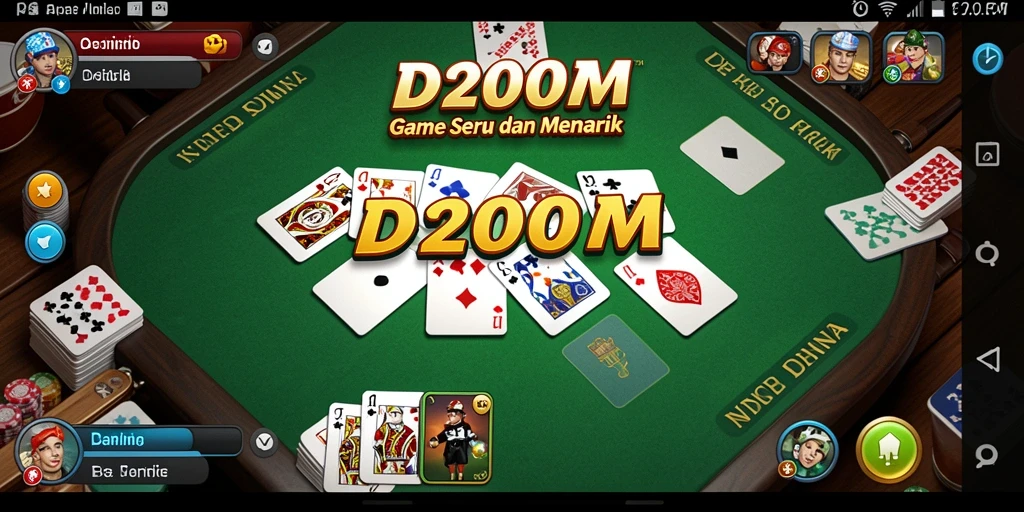 Screenshot D200M menampilkan suasana kompetisi domino yang seru.