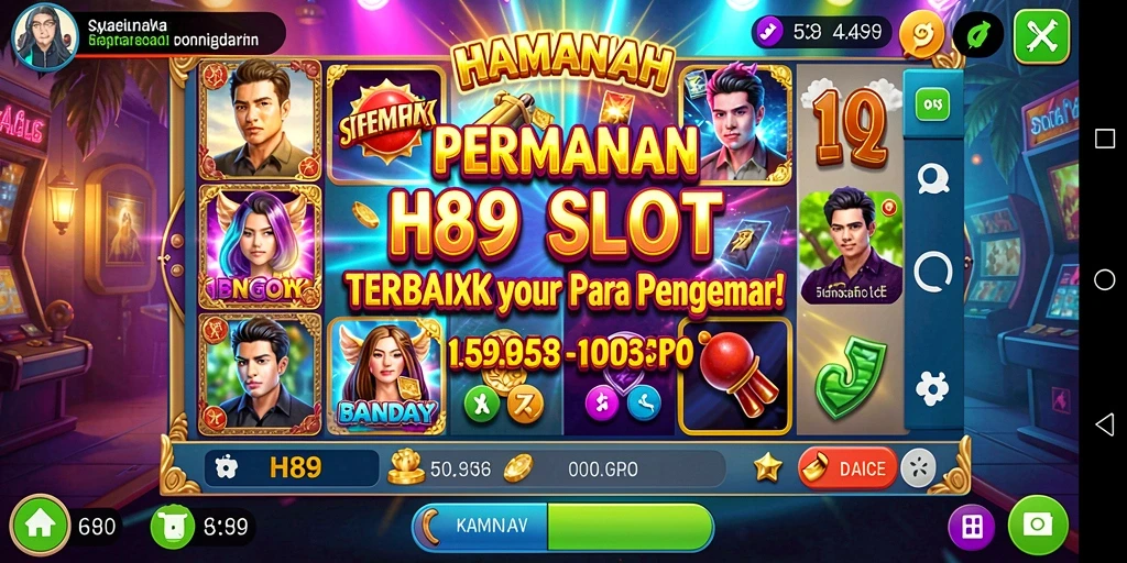 Tampilan permainan slot yang menarik dengan berbagai tema dan fitur bonus.