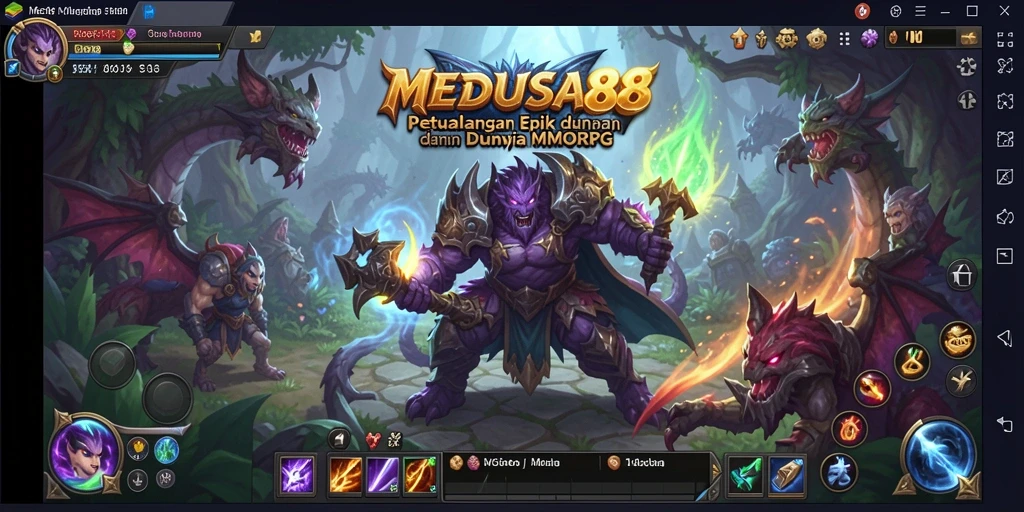 Tampilan gameplay yang menakjubkan dari MEDUSA88 dalam dunia MMORPG.