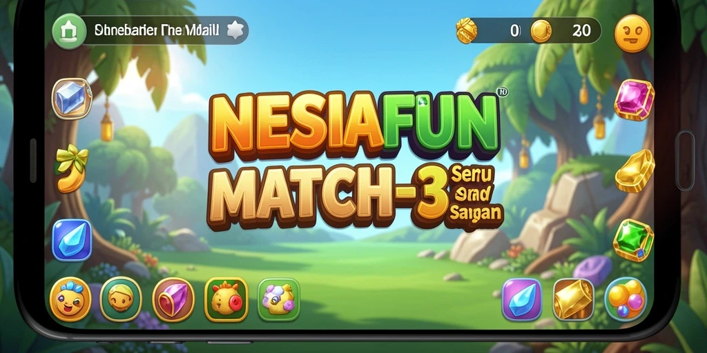 Screenshot NESIAFUN menampilkan aksi seru dalam permainan Match-3.