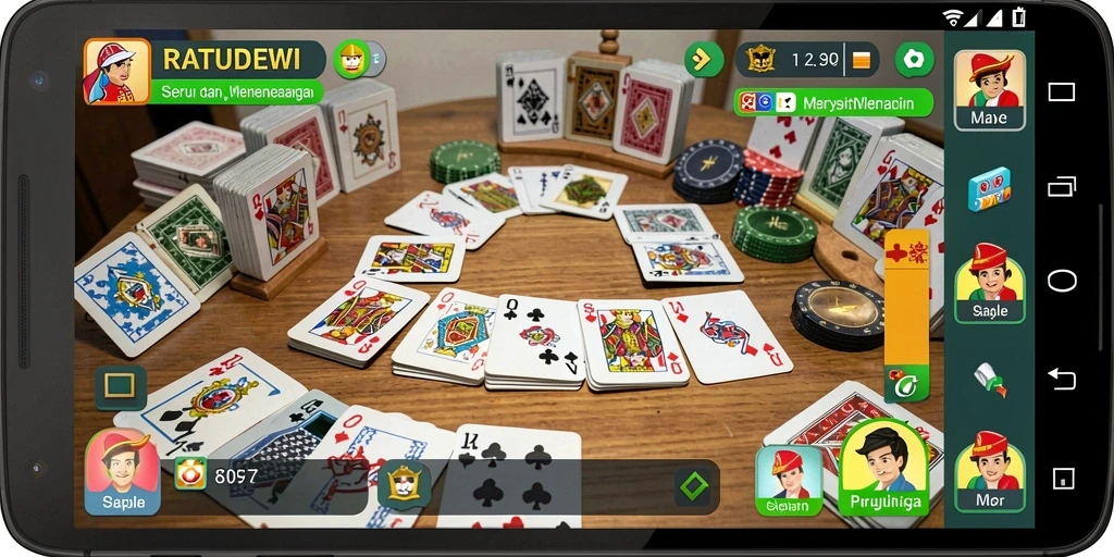 Gambar menunjukkan gameplay seru Gaple di RATUDEWI.