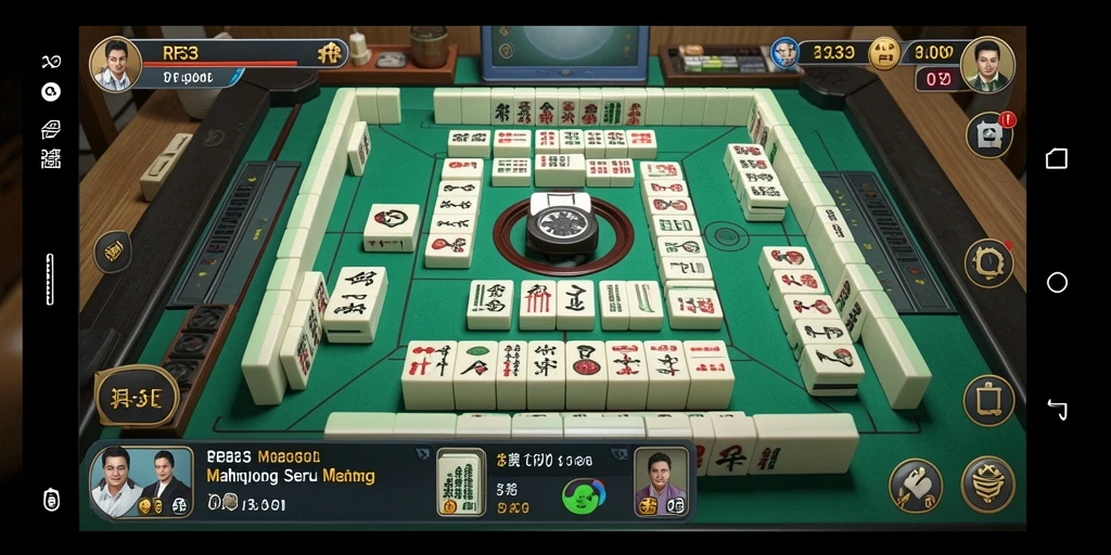 Screenshot gameplay RR33 menampilkan aksi seru permainan Mahjong.