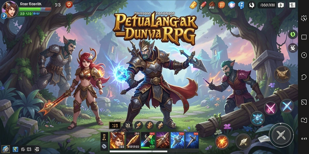 Tampilan gameplay RPG S13 dengan karakter beraksi di medan pertempuran.