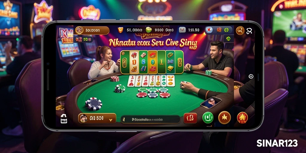 Tampilan gameplay Live Casino yang mendebarkan di SINAR123.