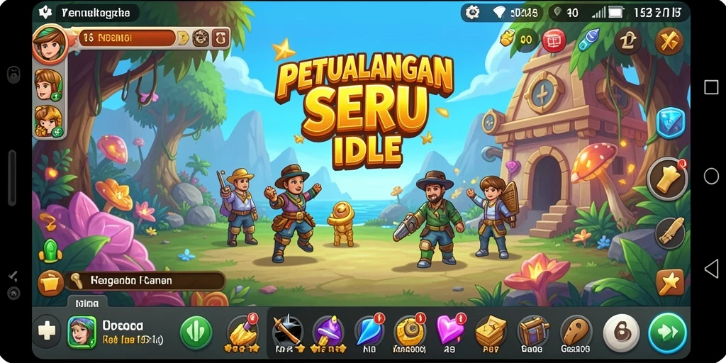 Screenshot menampilkan gameplay menarik dan interaktif T6 yang penuh strategi Idle.