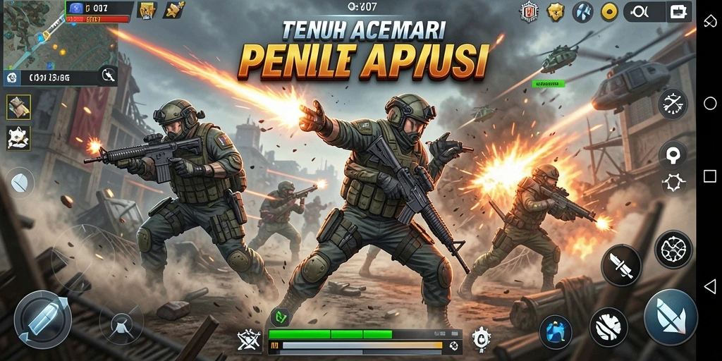 Tampilan dinamis dari aksi tembak-menembak di V07.