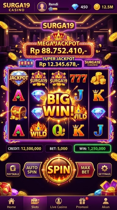 Tampilan antarmuka surga19 yang menarik dan mudah dimengerti.